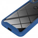 Wholesale Motorola Moto E6 Clear Dual Defense Hybrid Case (Navy Blue)